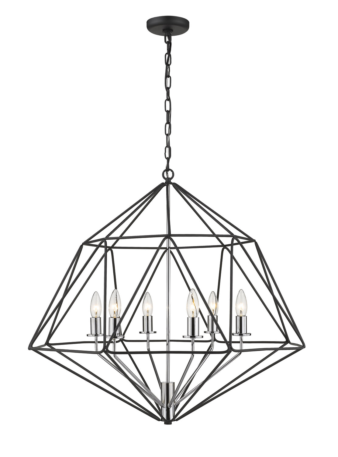 Z-Lite - 918-30MB-CH - Six Light Chandelier - Geo - Matte Black + Chrome