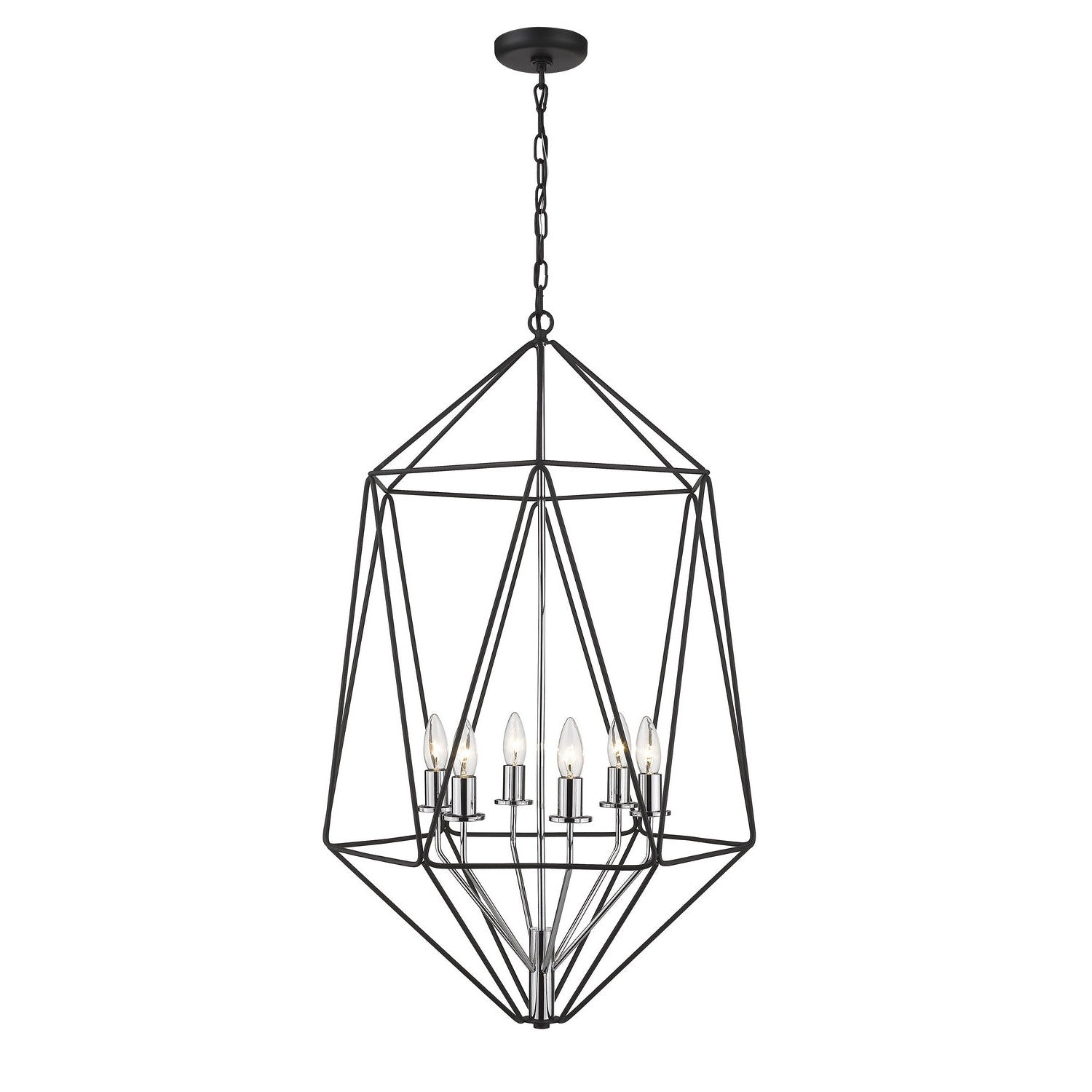 Z-Lite - 918-35MB-CH - Six Light Chandelier - Geo - Matte Black + Chrome
