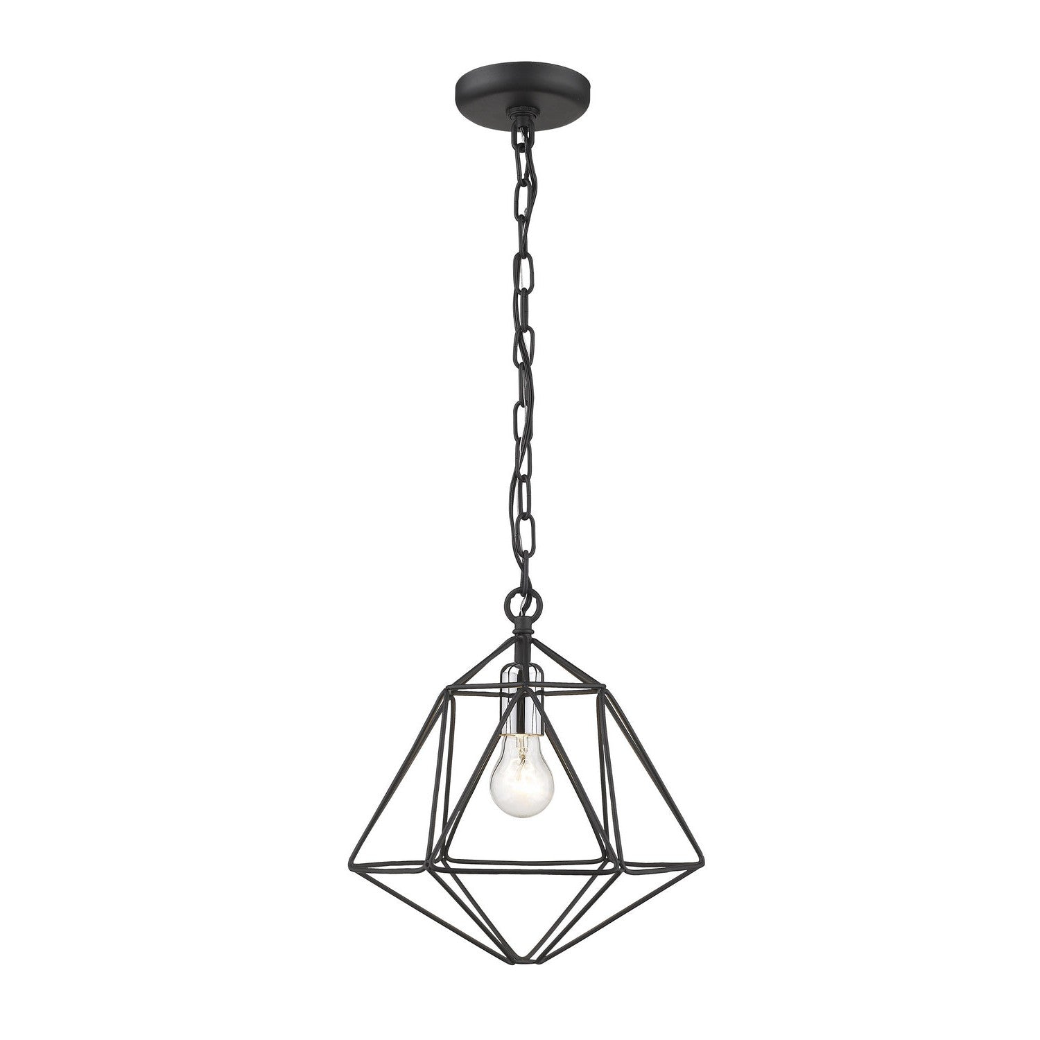 Z-Lite - 918MP-MB-CH - One Light Pendant - Geo - Matte Black + Chrome