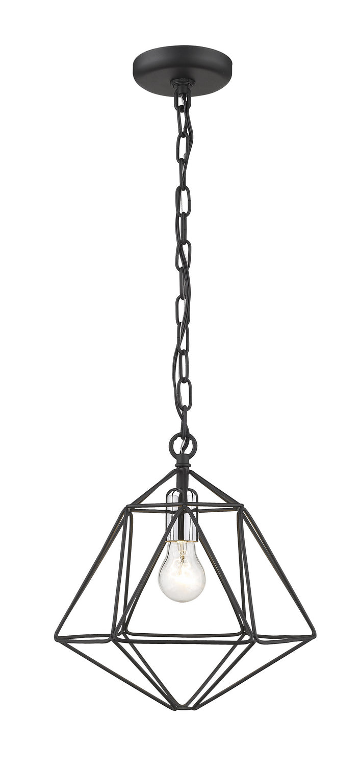 Z-Lite - 918MP-MB-CH - One Light Pendant - Geo - Matte Black + Chrome