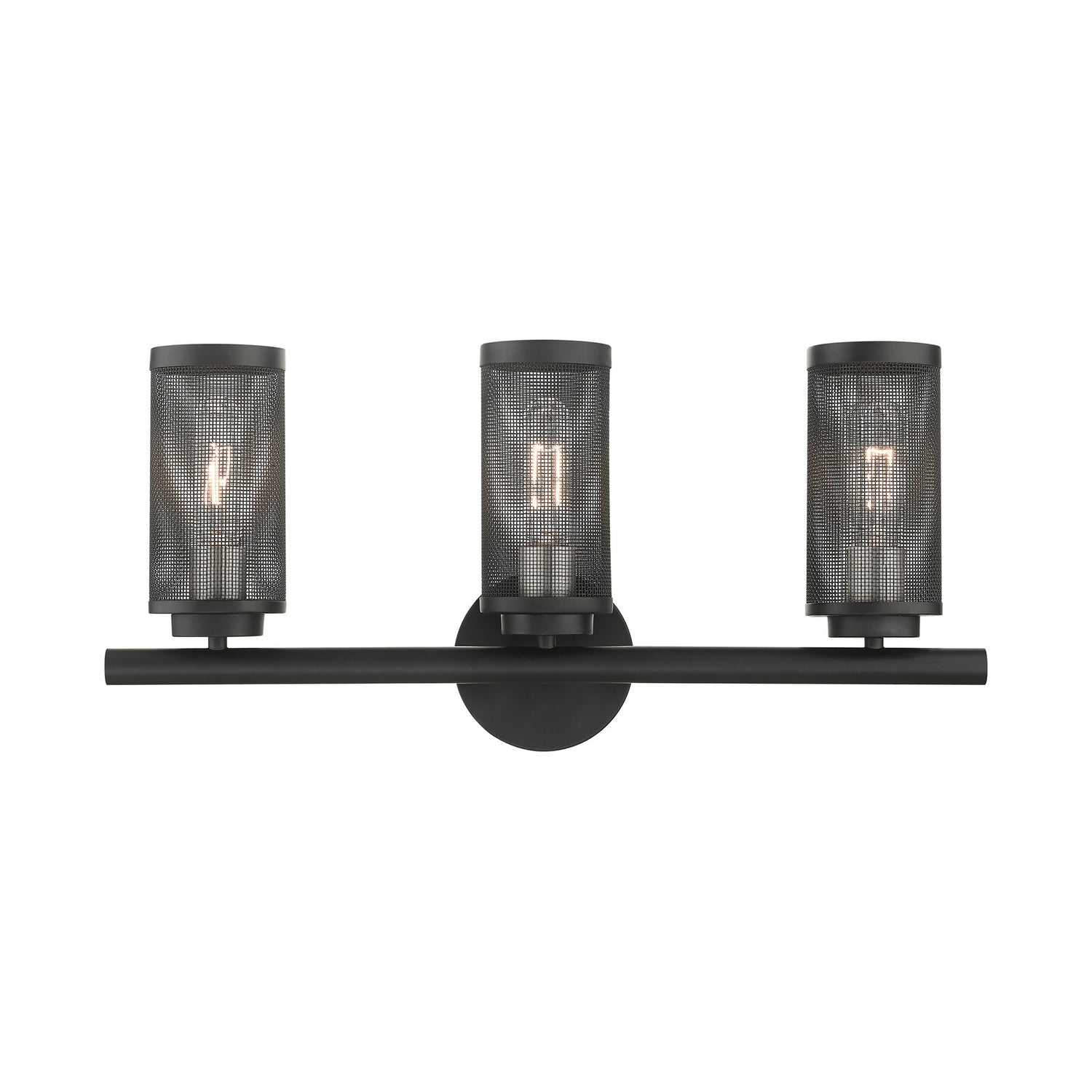 Livex Lighting - 14123-04 - Three Light Vanity - Industro - Black w/ Brushed Nickels