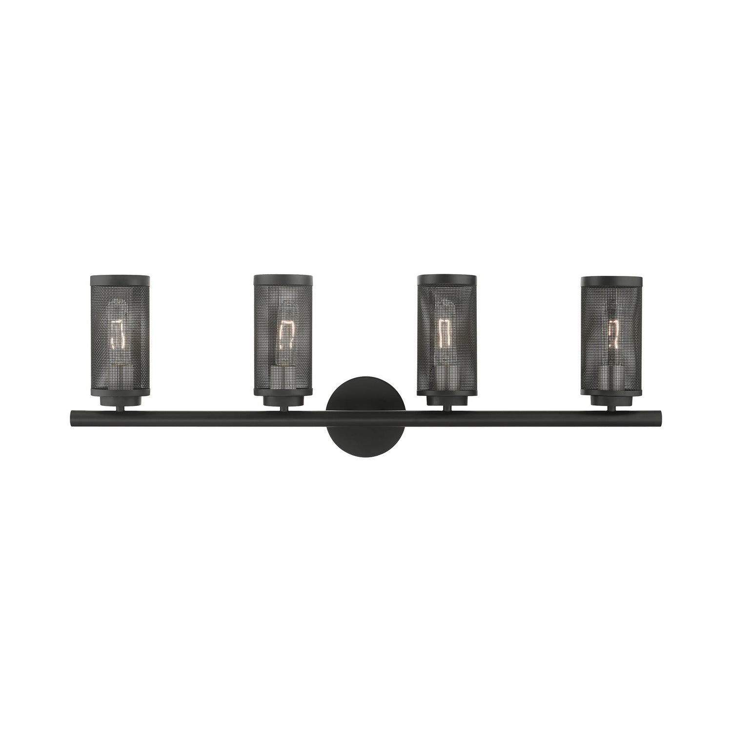 Livex Lighting - 14124-04 - Four Light Vanity - Industro - Black w/ Brushed Nickels