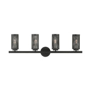 Livex Lighting - 14124-04 - Four Light Vanity - Industro - Black w/ Brushed Nickels