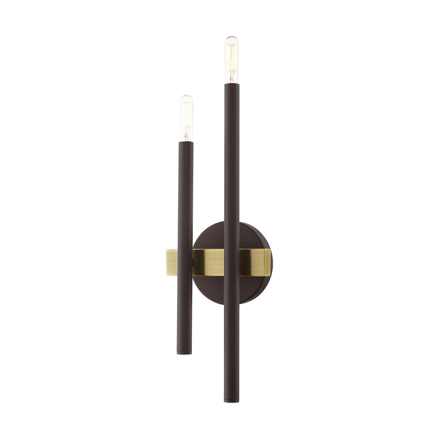 Livex Lighting - 15582-07 - Two Light Wall Sconce - Denmark - Bronze w/ Antique Brasss