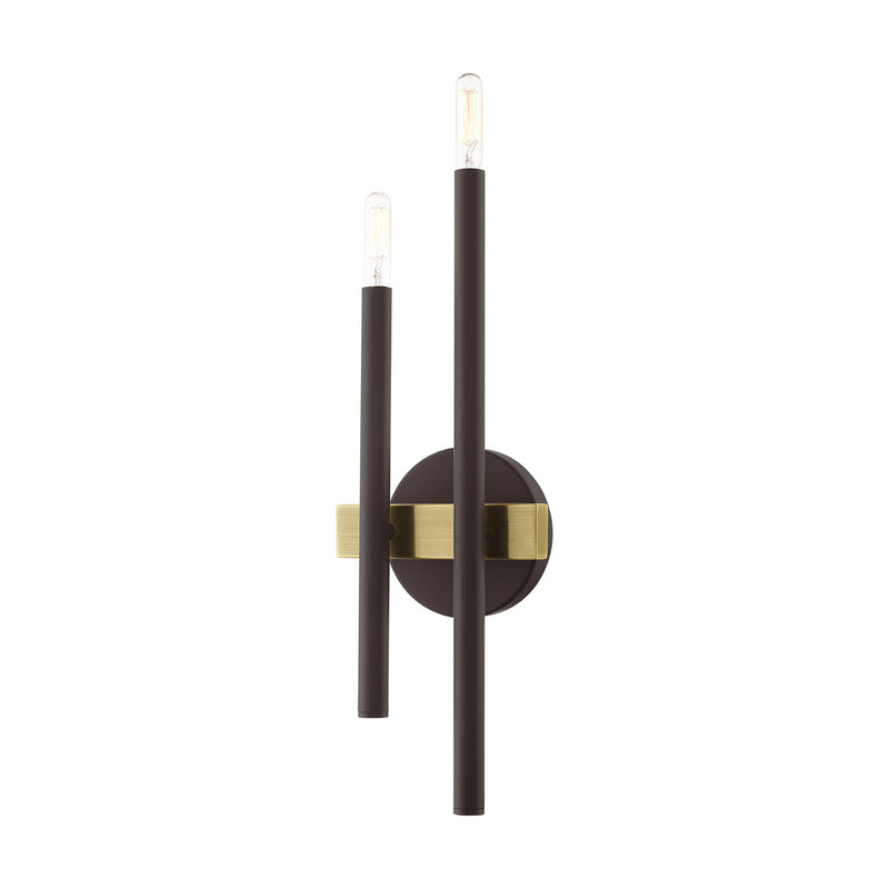 Livex Lighting - 15582-07 - Two Light Wall Sconce - Denmark - Bronze w/ Antique Brasss
