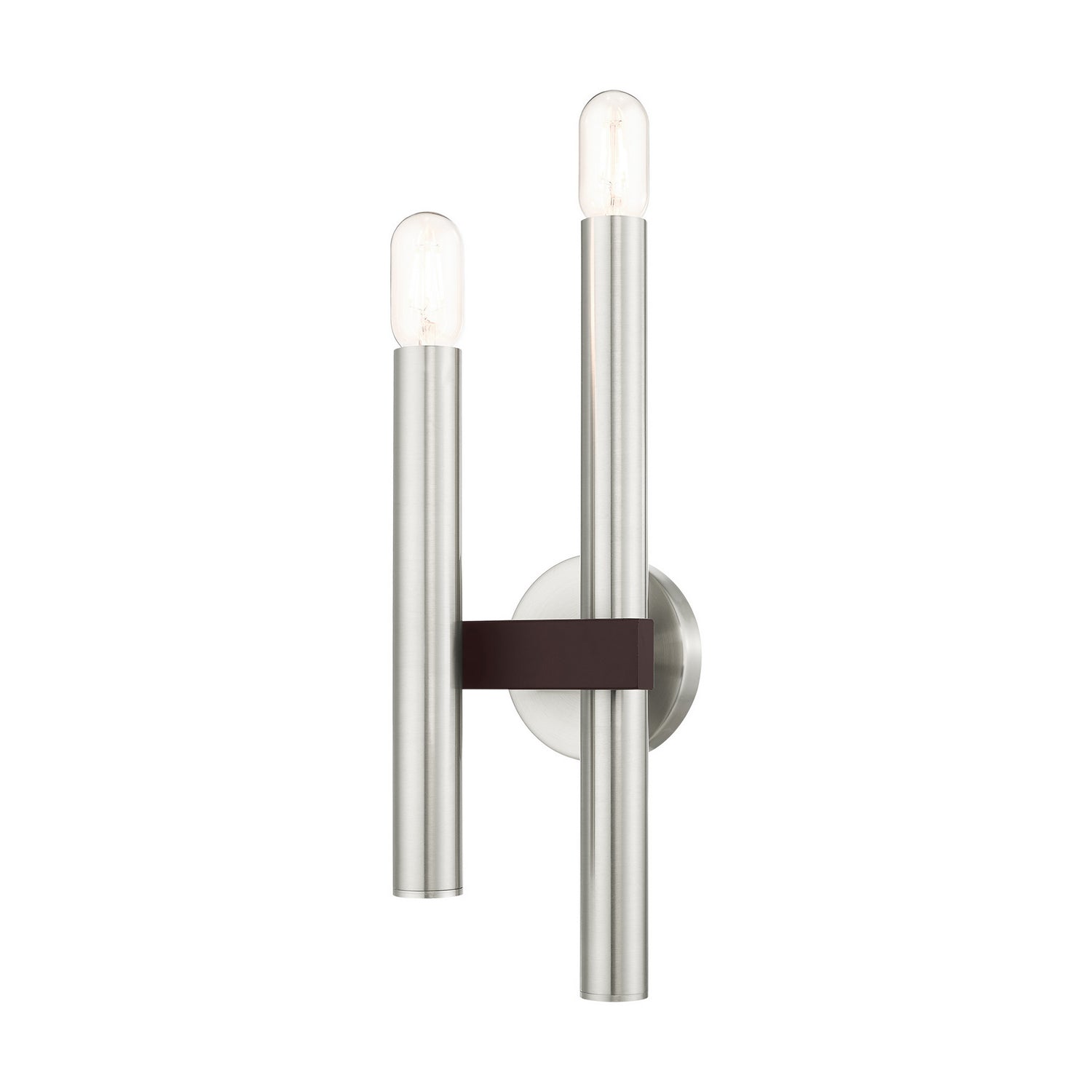 Livex Lighting - 15832-91 - Two Light Wall Sconce - Helsinki - Brushed Nickel w/ Bronzes