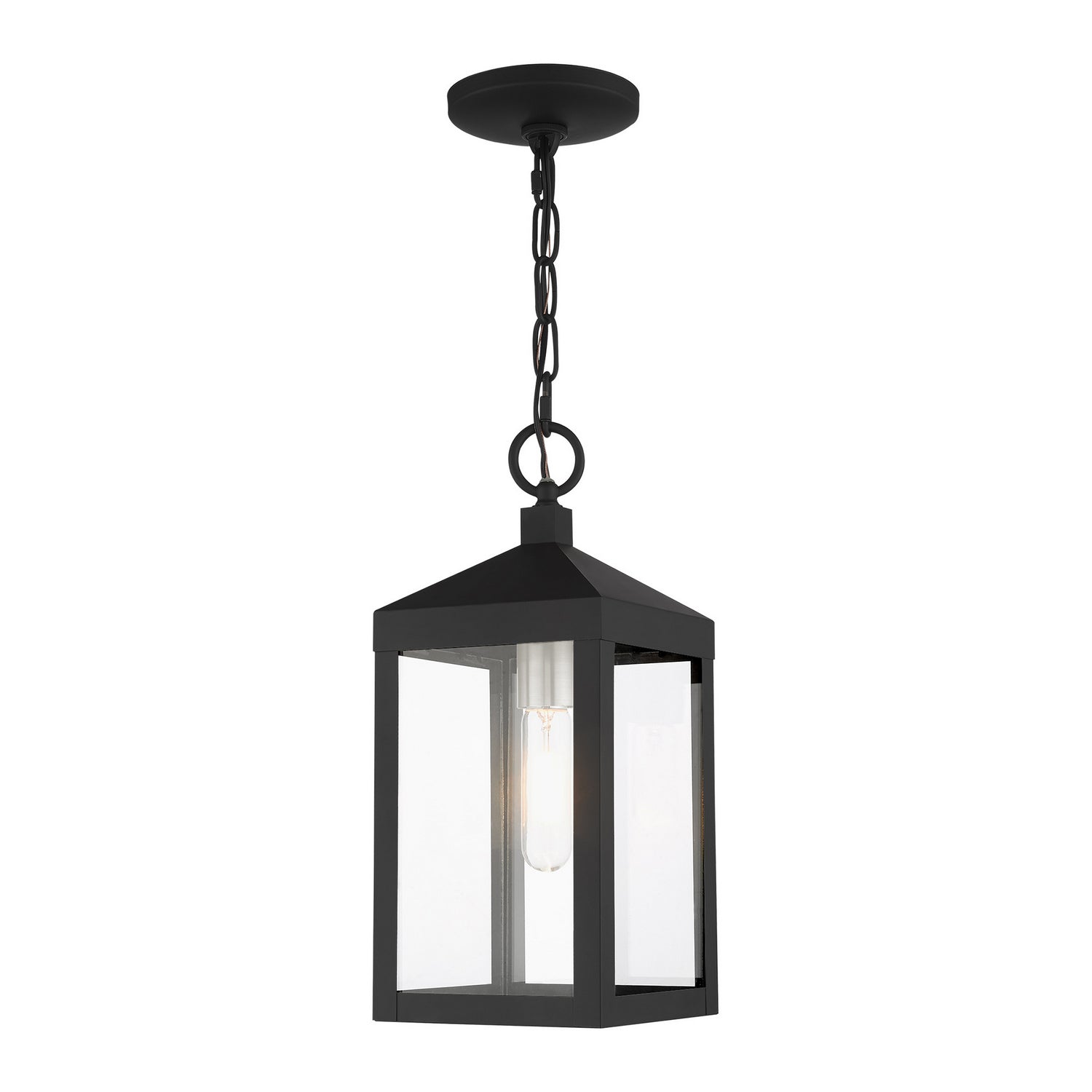 Livex Lighting - 20591-04 - One Light Outdoor Pendant - Nyack - Black w/ Brushed Nickel Cluster