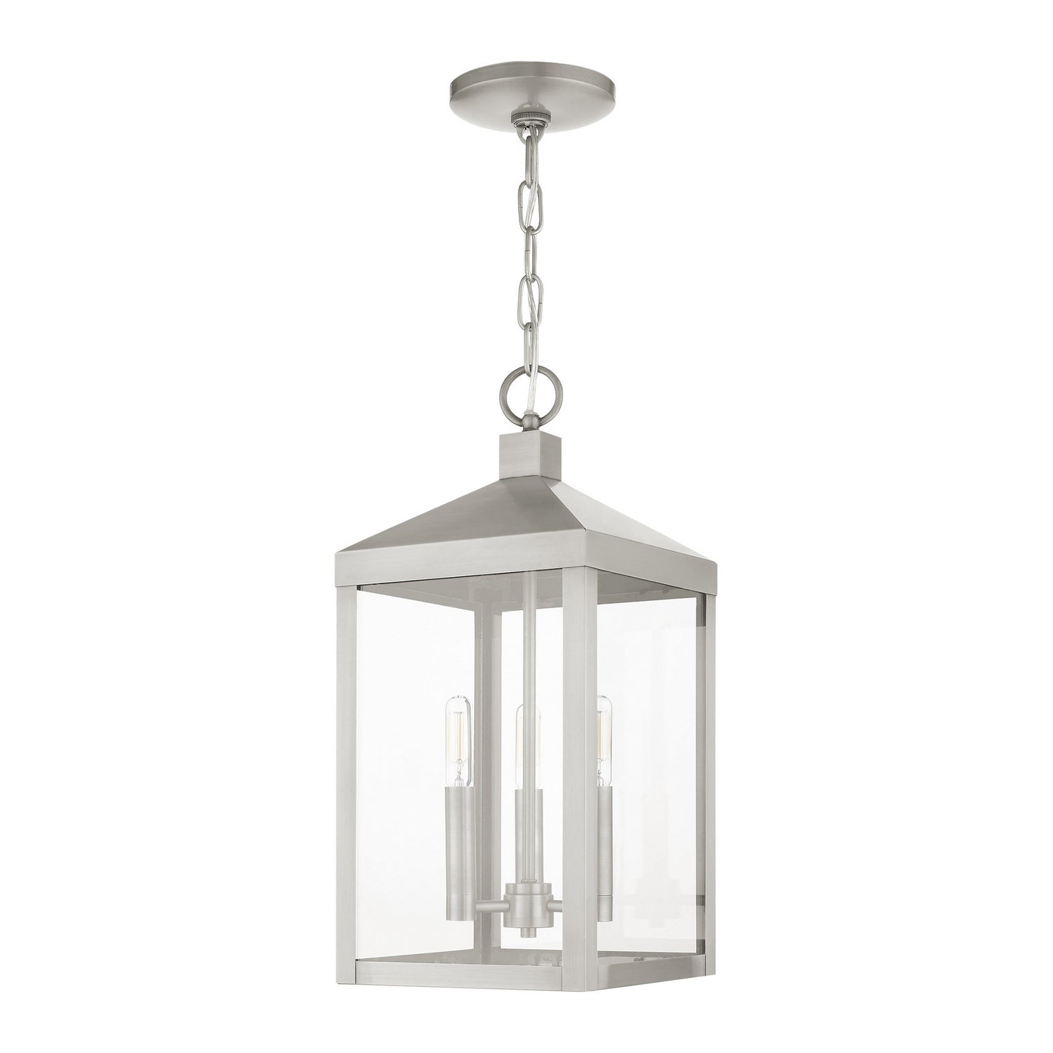 Livex Lighting - 20593-91 - Three Light Outdoor Pendant - Nyack - Brushed Nickel