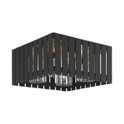 Livex Lighting - 20754-04 - Four Light Outdoor Flush Mount - Greenwich - Black w/ Satin Brasss