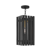 Livex Lighting - 20757-04 - One Light Outdoor Pendant - Greenwich - Black w/ Satin Brasss