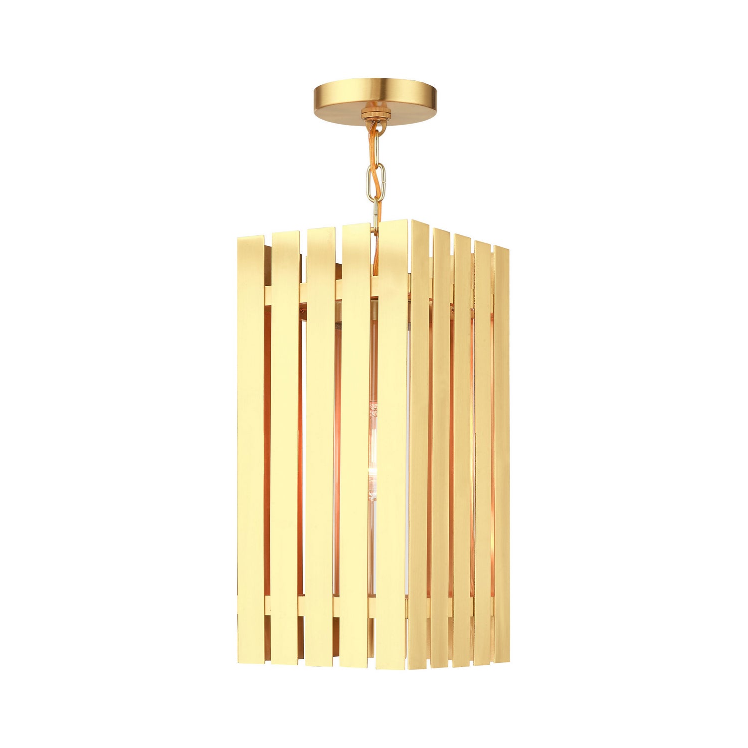 Livex Lighting - 20757-12 - One Light Outdoor Pendant - Greenwich - Satin Brass