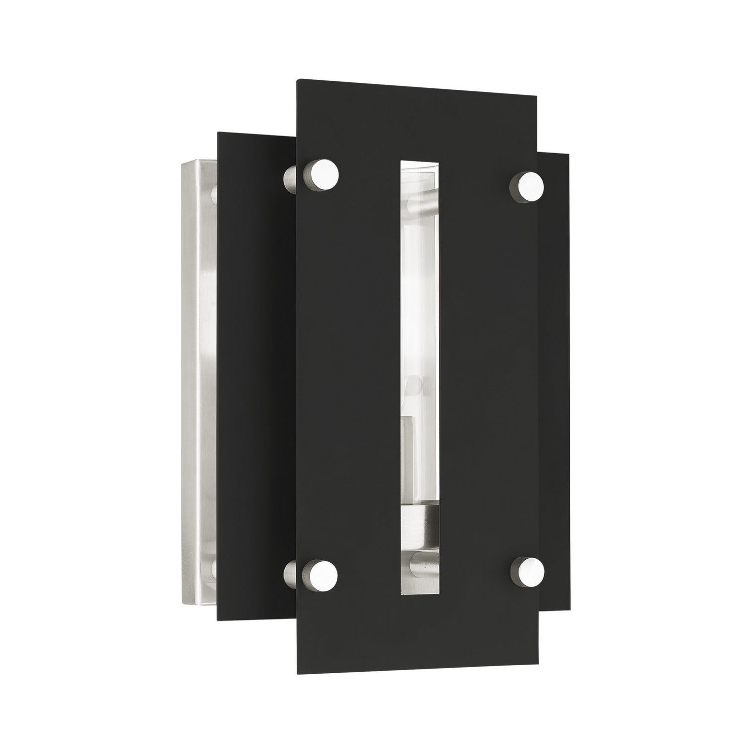 Livex Lighting - 21771-04 - One Light Outdoor Wall Lantern - Utrecht - Black w/ Brushed Nickels