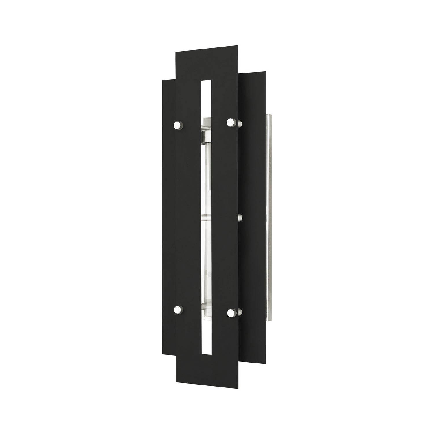 Livex Lighting - 21773-04 - One Light Outdoor Wall Lantern - Utrecht - Black w/ Brushed Nickels