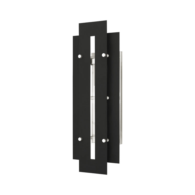 Livex Lighting - 21773-04 - One Light Outdoor Wall Lantern - Utrecht - Black w/ Brushed Nickels