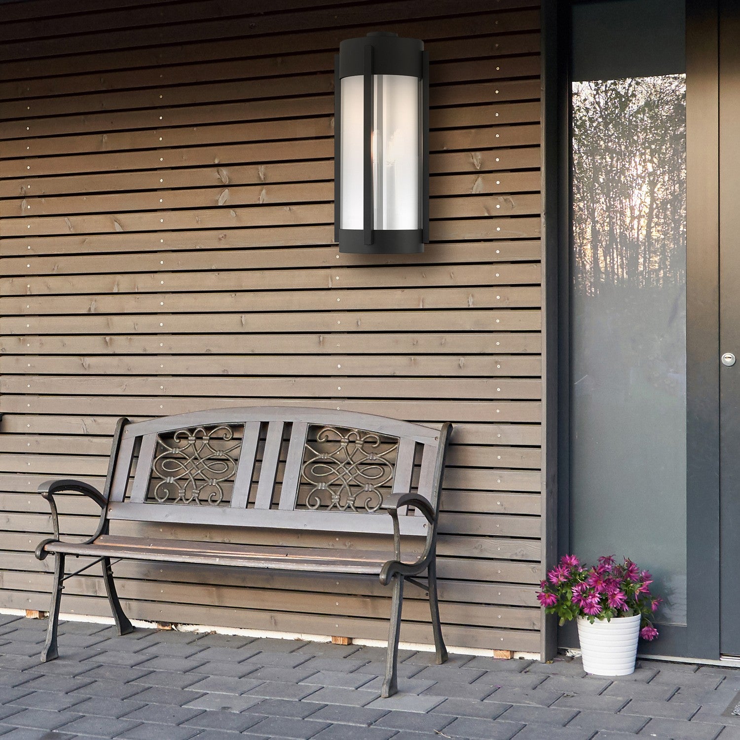 Livex Lighting - 22383-04 - Three Light Outdoor Wall Lantern - Sheridan - Black w/ Brushed Nickels