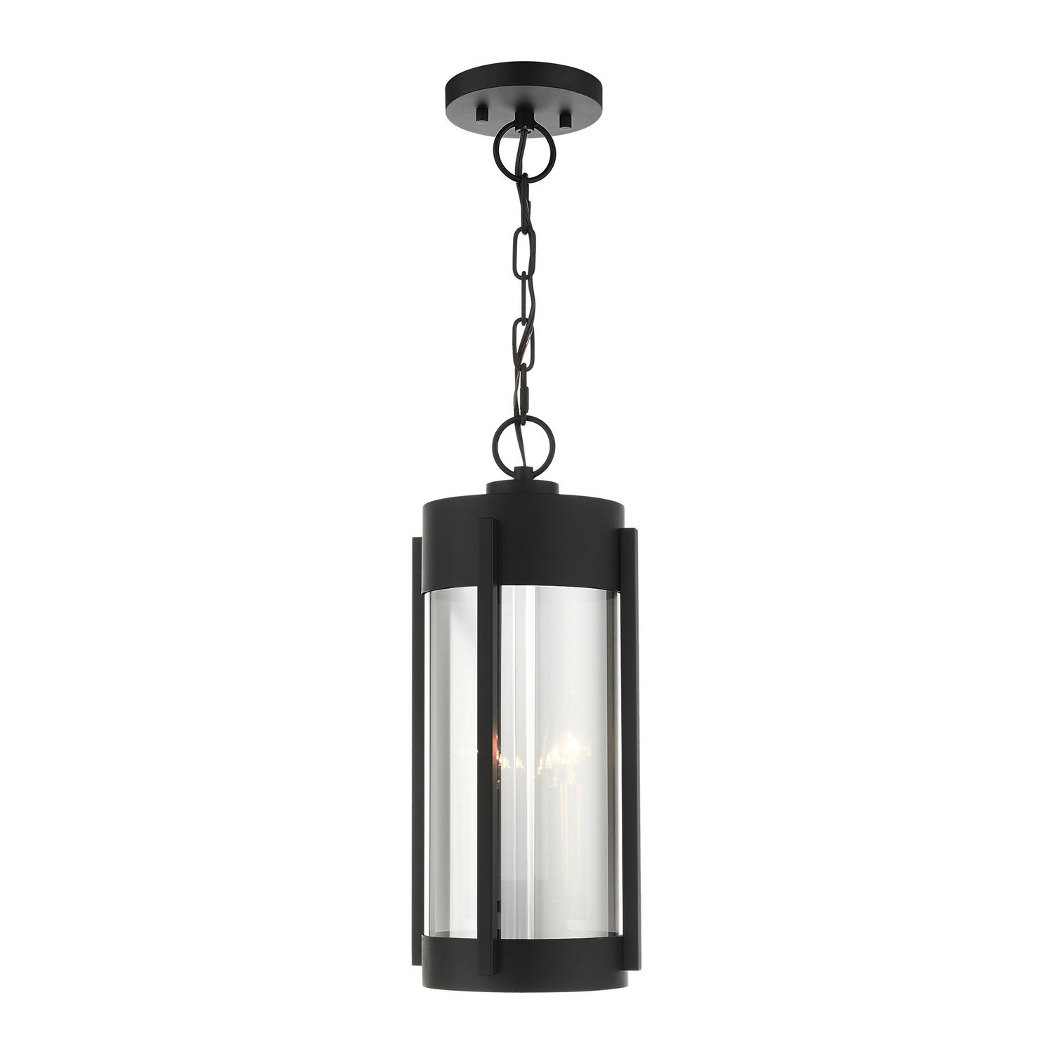 Livex Lighting - 22385-04 - Two Light Outdoor Pendant - Sheridan - Black w/ Brushed Nickels