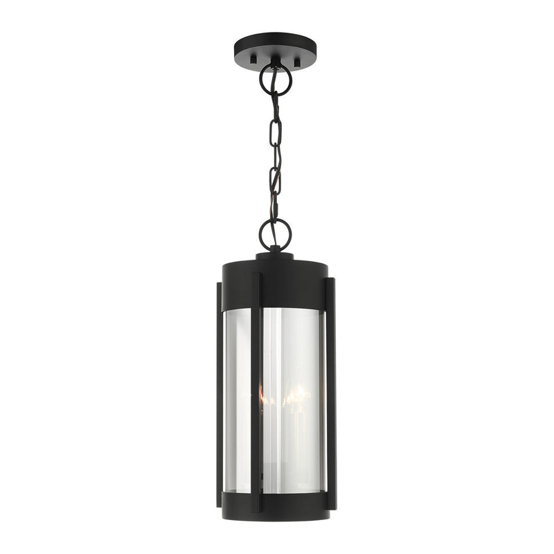 Livex Lighting - 22385-04 - Two Light Outdoor Pendant - Sheridan - Black w/ Brushed Nickels
