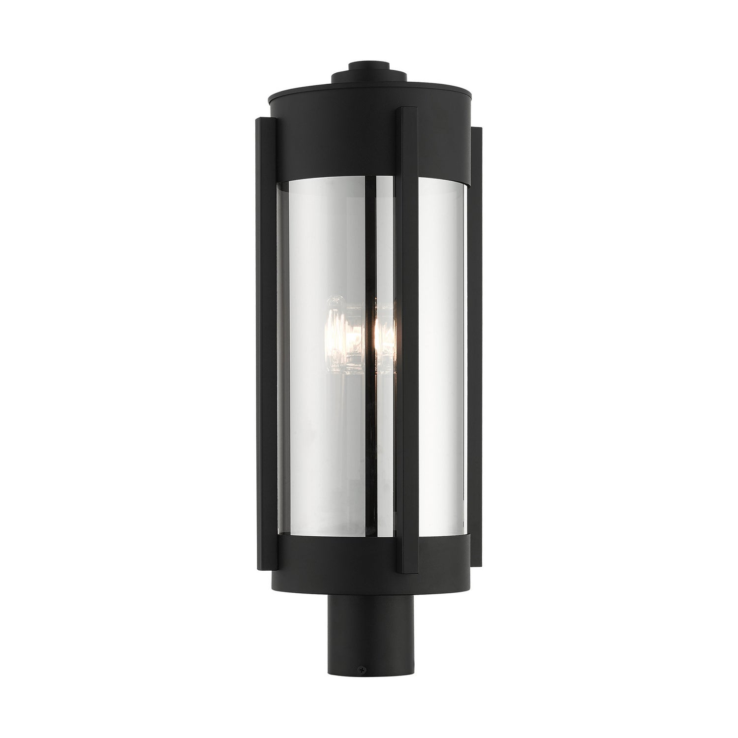 Livex Lighting - 22387-04 - Three Light Outdoor Post Top Lantern - Sheridan - Black w/ Brushed Nickels