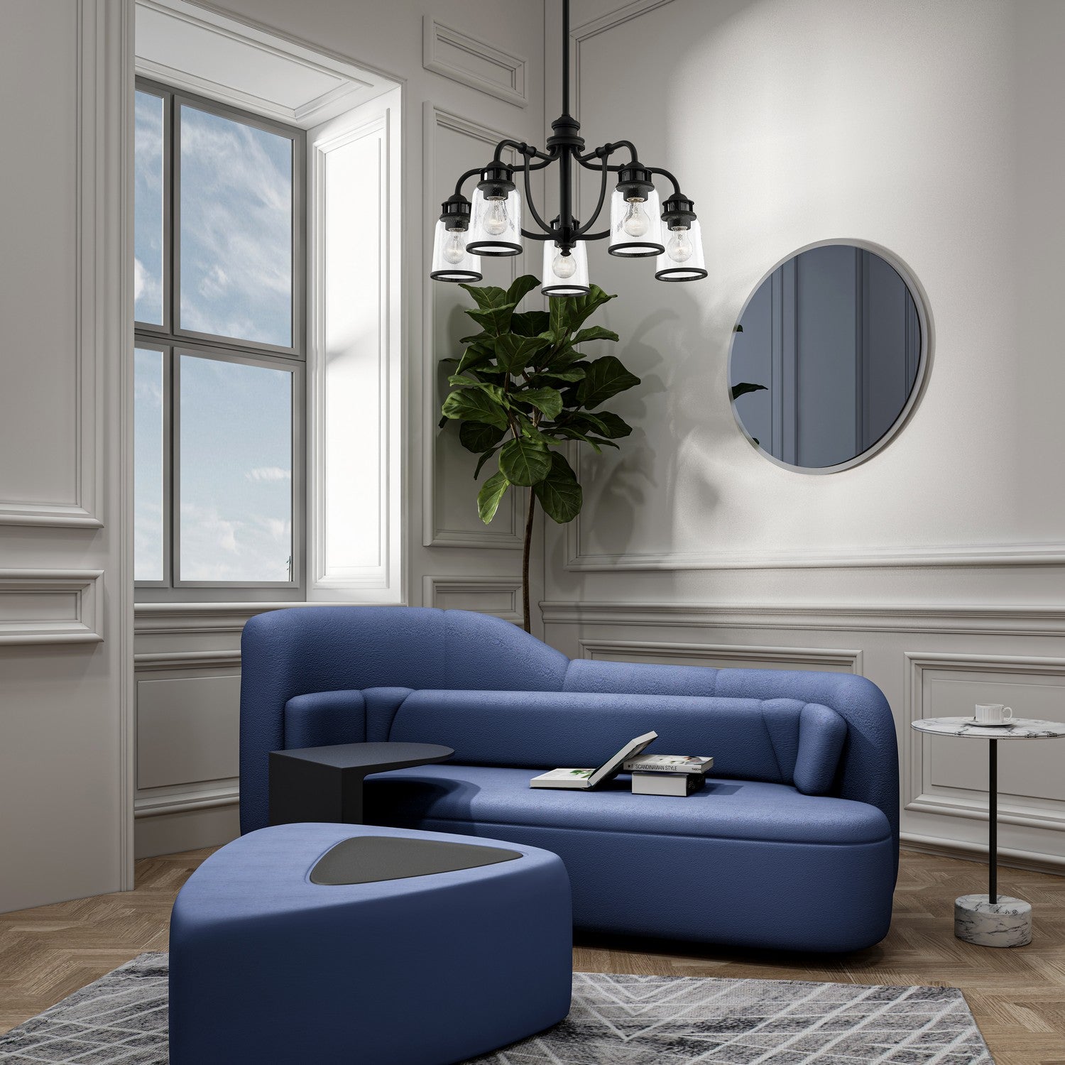Livex Lighting - 40025-04 - Five Light Chandelier - Lawrenceville - Black