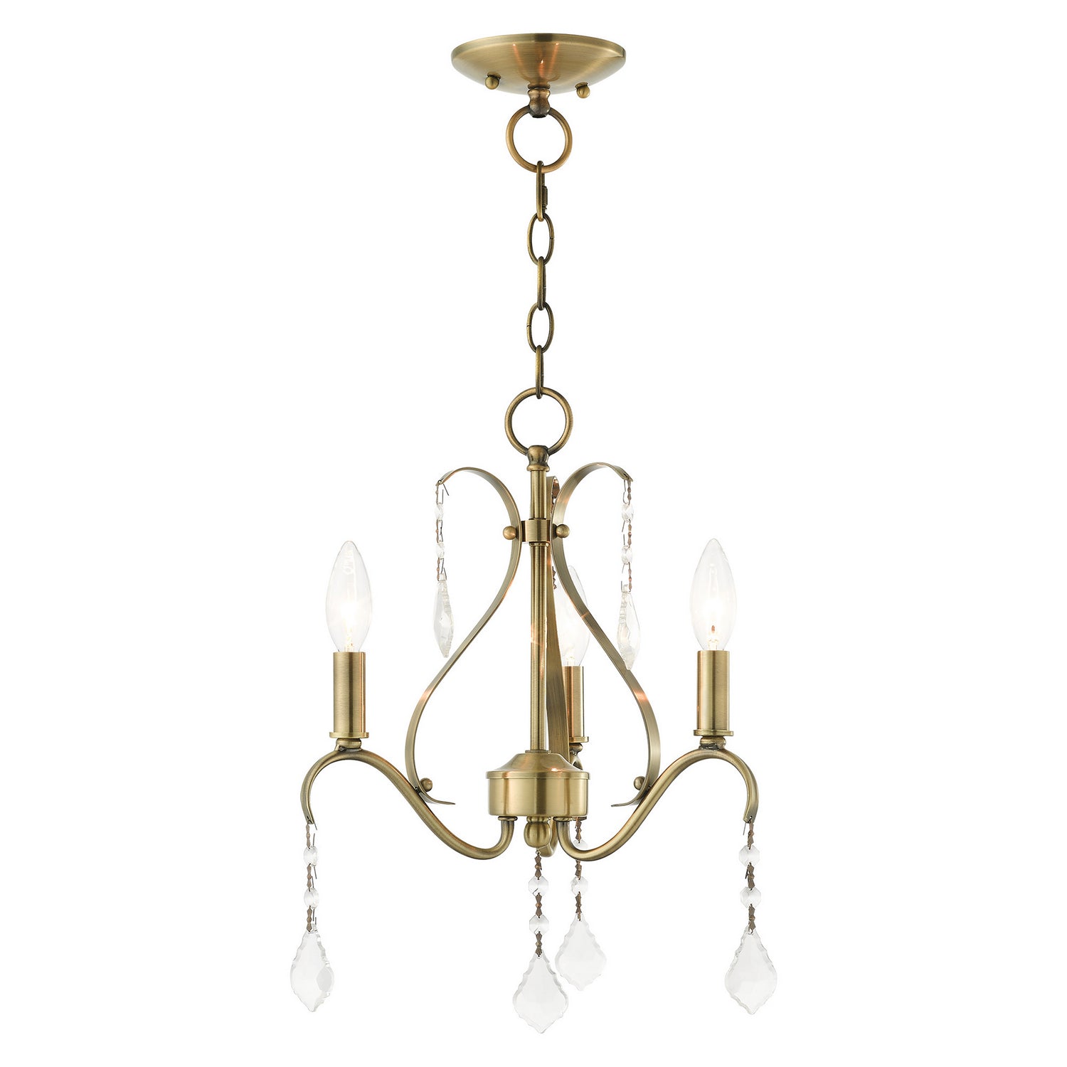 Livex Lighting - 40843-01 - Three Light Chandelier - Caterina - Antique Brass