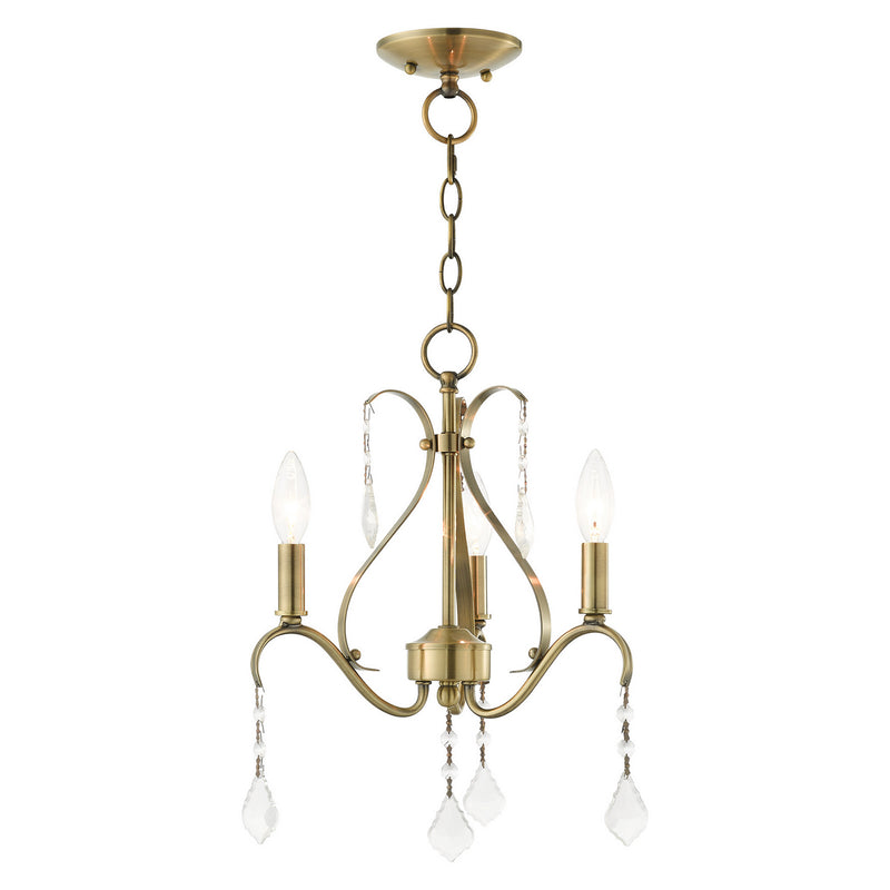 Livex Lighting - 40843-01 - Three Light Chandelier - Caterina - Antique Brass