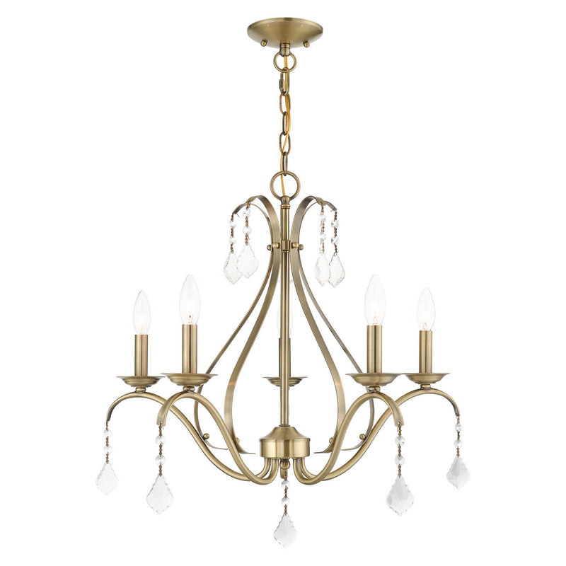 Livex Lighting - 40845-01 - Five Light Chandelier - Caterina - Antique Brass