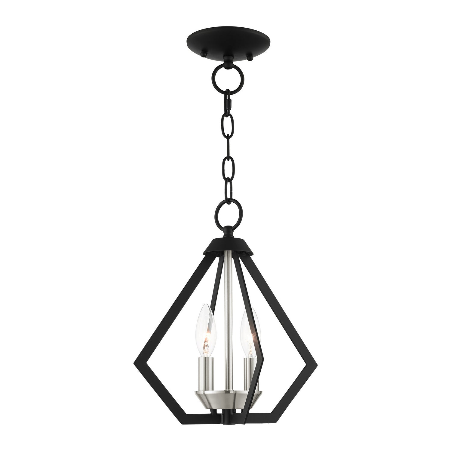 Livex Lighting - 40922-04 - Two Light Convertible Semi Flush/Pendant - Prism - Black w/ Brushed Nickel Cluster
