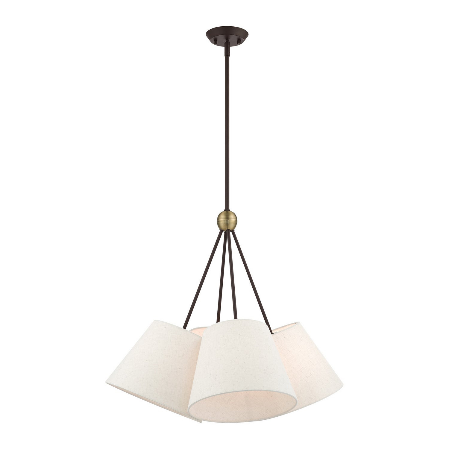 Livex Lighting - 41384-07 - Four Light Chandelier - Prato - Bronze w/ Antique Brasss