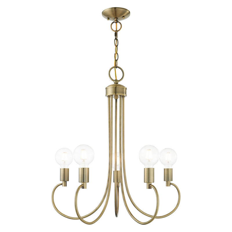 Livex Lighting - 42925-01 - Five Light Chandelier - Bari - Antique Brass