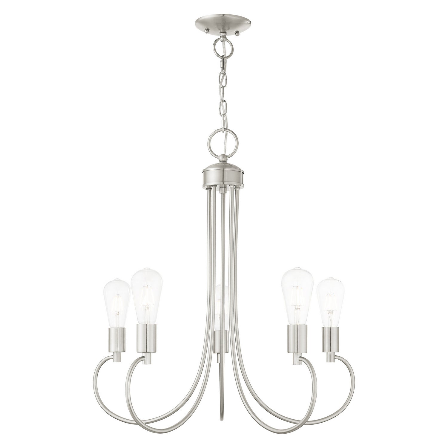 Livex Lighting - 42925-91 - Five Light Chandelier - Bari - Brushed Nickel
