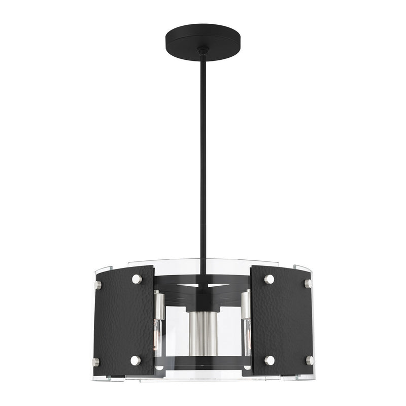 Livex Lighting - 45994-04 - Seven Light Chandelier - Barcelona - Black w/ Brushed Nickels