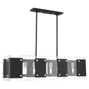 Livex Lighting - 45997-04 - Eight Light Linear Chandelier - Barcelona - Black w/ Brushed Nickels