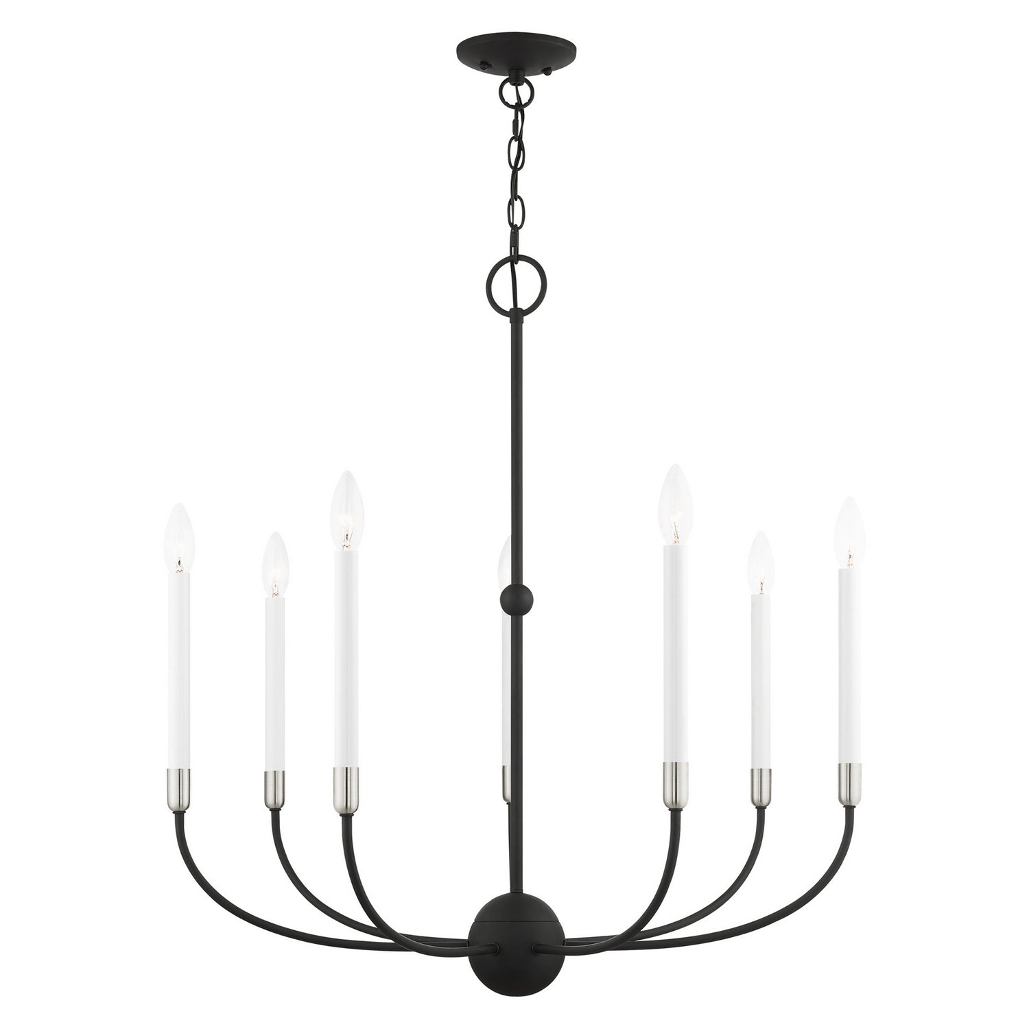 Livex Lighting - 46067-04 - Seven Light Chandelier - Clairmont - Black w/ Brushed Nickels