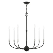 Livex Lighting - 46067-04 - Seven Light Chandelier - Clairmont - Black w/ Brushed Nickels