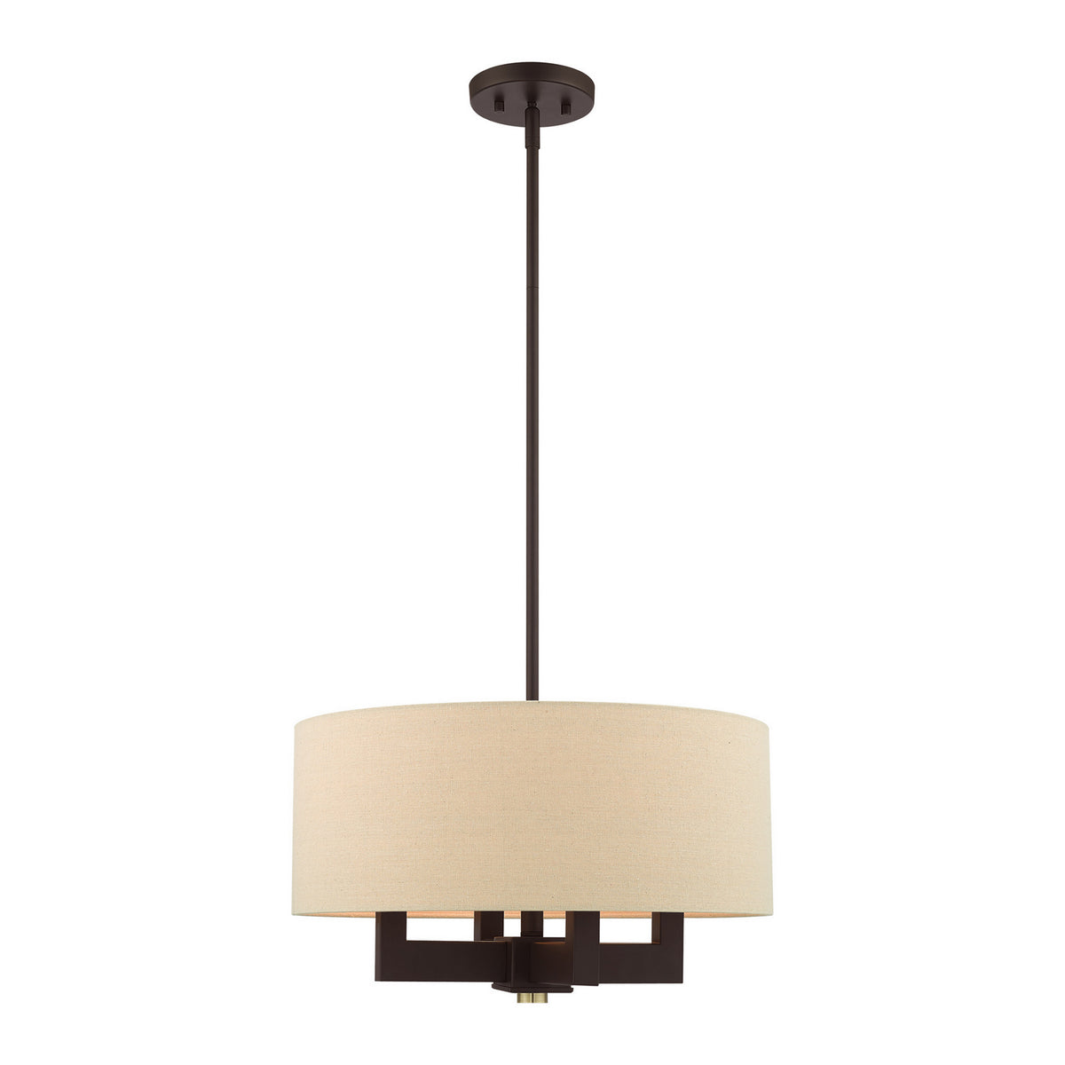 Livex Lighting - 46164-07 - Four Light Chandelier - Cresthaven - Bronze with Antique Brass