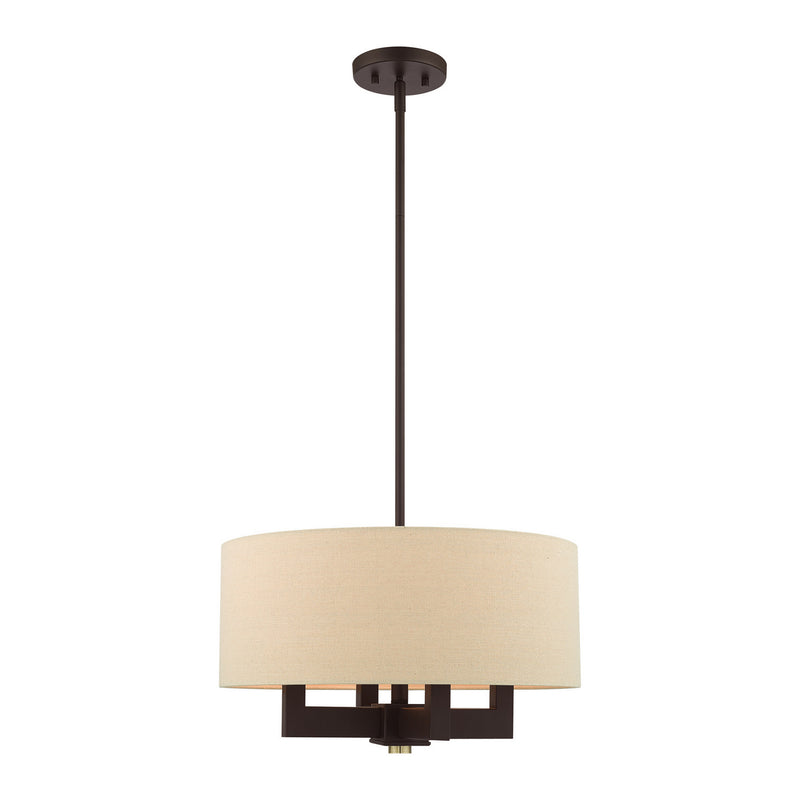 Livex Lighting - 46164-07 - Four Light Chandelier - Cresthaven - Bronze with Antique Brass