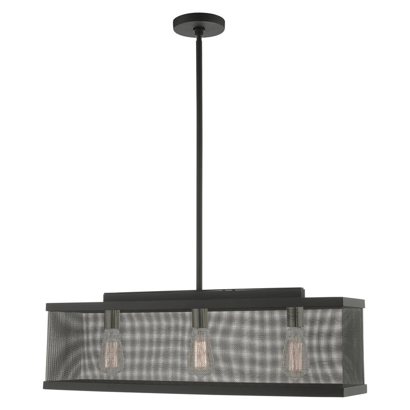 Livex Lighting - 46213-04 - Three Light Chandelier - Industro - Black w/ Brushed Nickels
