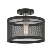 Livex Lighting - 46216-04 - One Light Semi Flush Mount - Industro - Black w/ Brushed Nickels