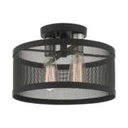Livex Lighting - 46217-04 - Two Light Semi Flush Mount - Industro - Black w/ Brushed Nickels