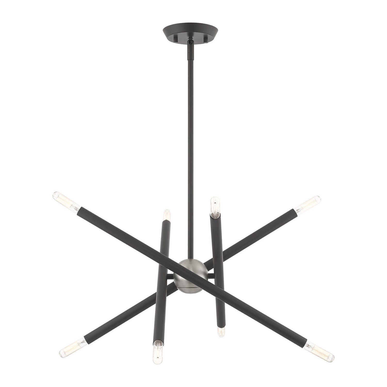 Livex Lighting - 46774-76 - Eight Light Chandelier - Soho - Scandinavian Gray w/ Brushed Nickels