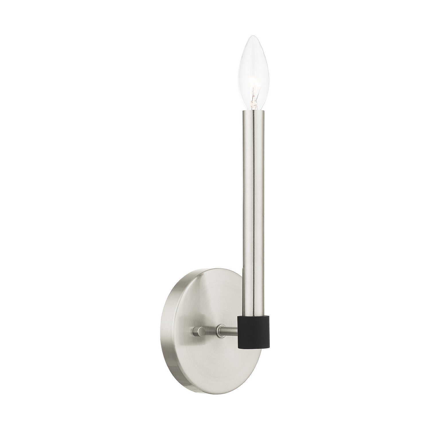 Livex Lighting - 46881-91 - One Light Wall Sconce - Karlstad - Brushed Nickel w/ Blacks