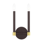 Livex Lighting - 46882-07 - Two Light Wall Sconce - Karlstad - Bronze w/ Satin Brasss