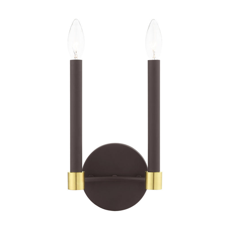 Livex Lighting - 46882-07 - Two Light Wall Sconce - Karlstad - Bronze w/ Satin Brasss