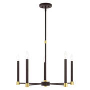 Livex Lighting - 46885-07 - Five Light Chandelier - Karlstad - Bronze w/ Satin Brasss