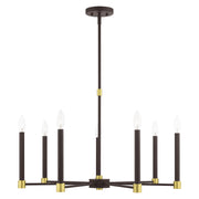 Livex Lighting - 46887-07 - Seven Light Chandelier - Karlstad - Bronze w/ Satin Brasss