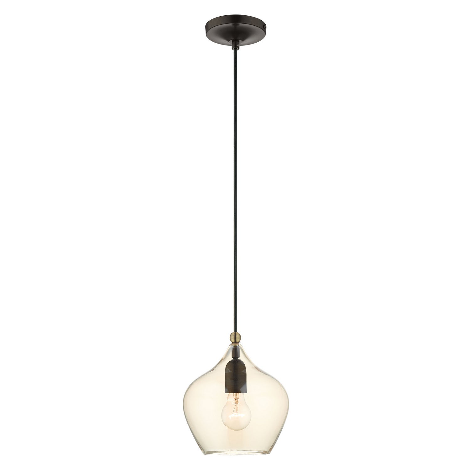 Livex Lighting - 49089-92 - One Light Pendant - Aldrich - English Bronze w/ Antique Brasss