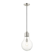 Livex Lighting - 49092-91 - One Light Pendant - Hand Blown Art Glass Mini Pendants - Brushed Nickel