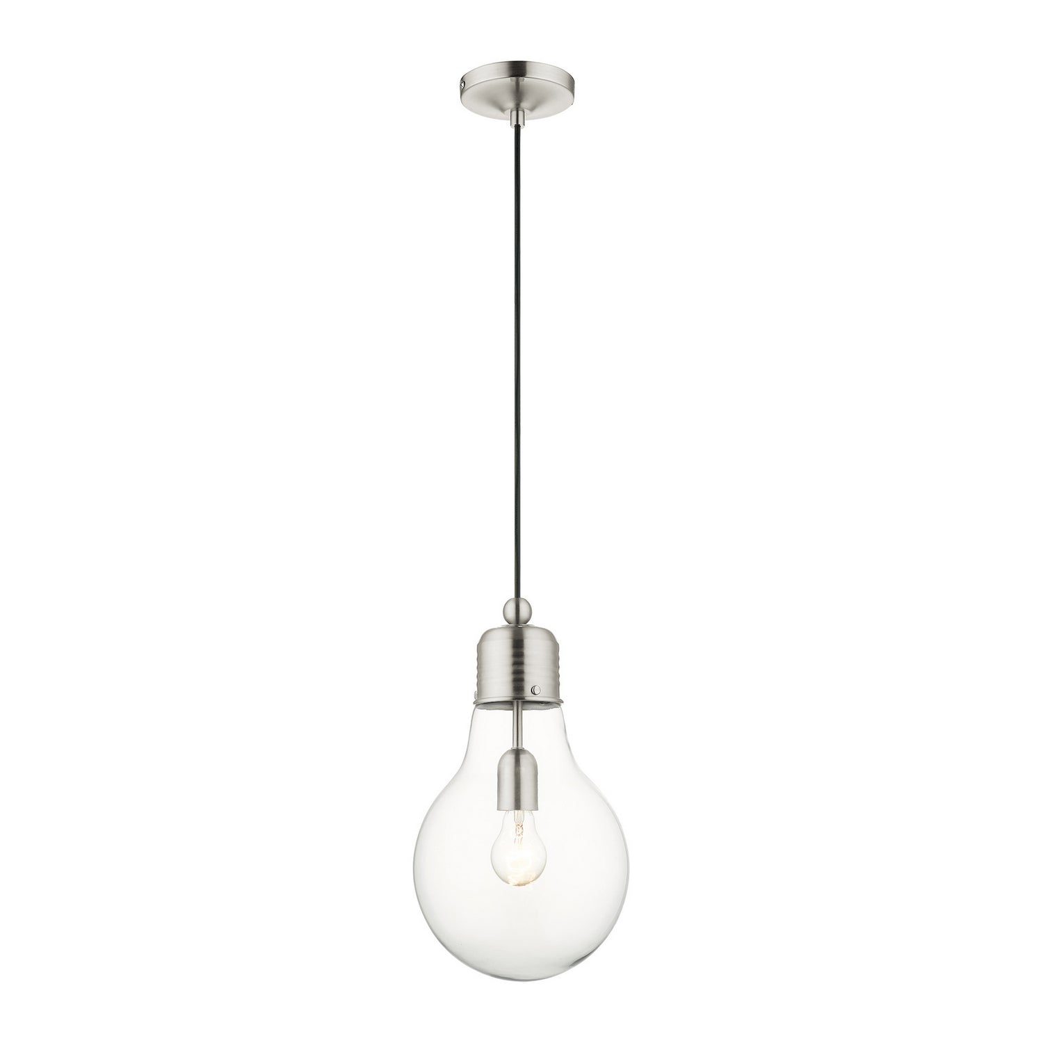 Livex Lighting - 49092-91 - One Light Pendant - Hand Blown Art Glass Mini Pendants - Brushed Nickel
