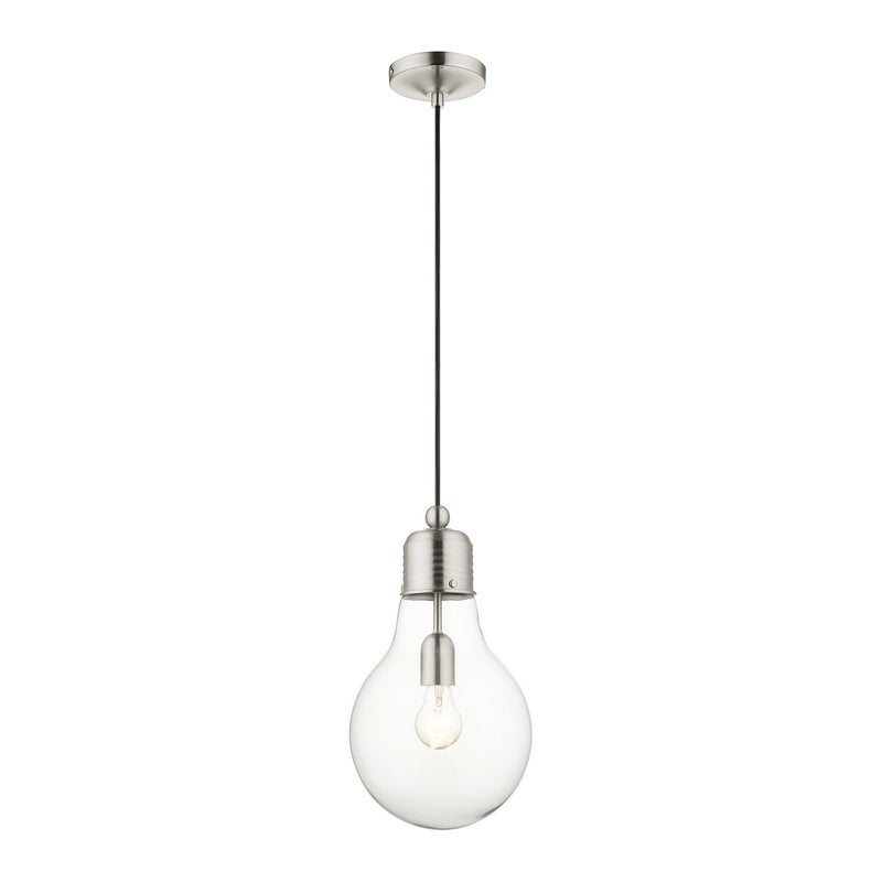 Livex Lighting - 49092-91 - One Light Pendant - Hand Blown Art Glass Mini Pendants - Brushed Nickel