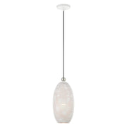 Livex Lighting - 49101-03 - One Light Pendant - Dublin - White w/ Brushed Nickels